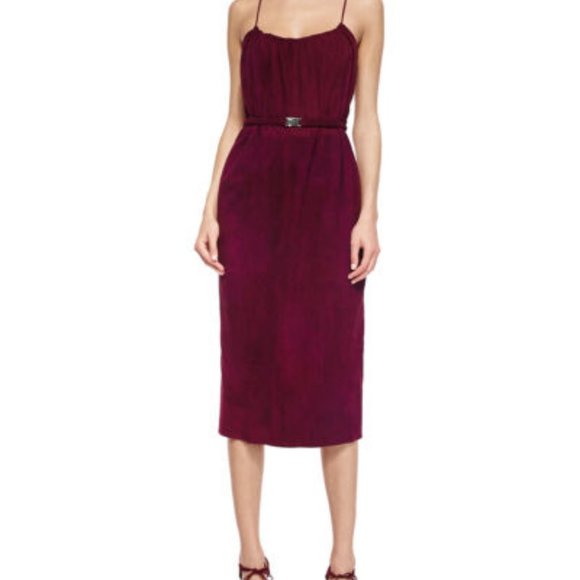 NWT Halston Heritage Genuine Suede Wine Burgundy - Picture 2 of 6